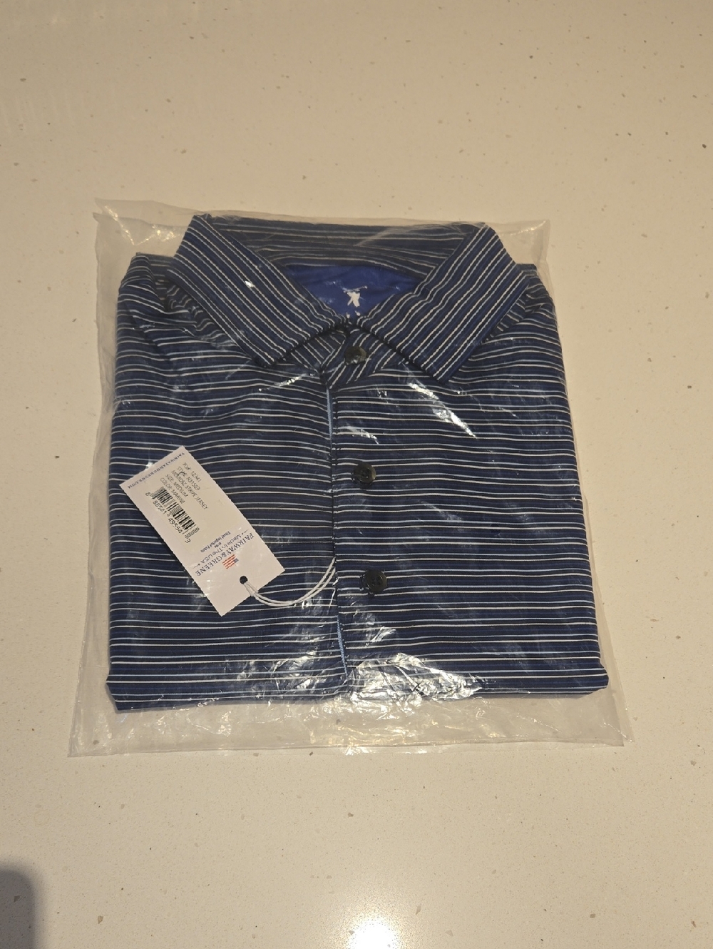 Fairway & Greene Navy and White Striped Polo